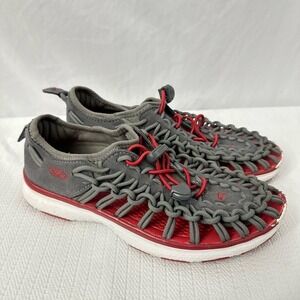 Keen Uneek Sandals Youth Boys Size 3 Gray Red Hiking Trail